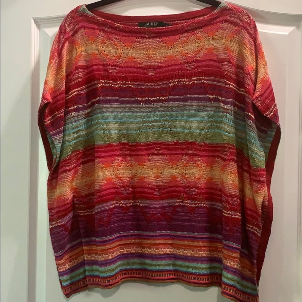 Beautiful Lauren colourful poncho top